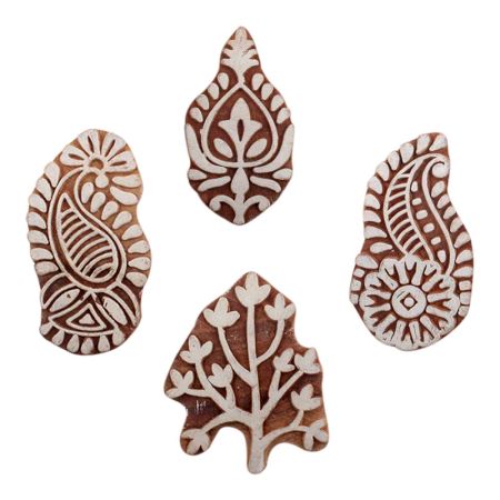 Set of 4 Piece New Mix Wooden Printing Block